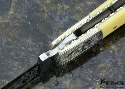 Harvey McBurnette Custom Knife Engraved by S. Takeuchi - Image 8