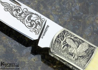Harvey McBurnette Custom Knife Engraved by S. Takeuchi - Image 2