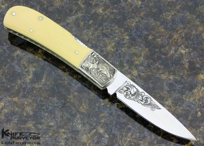 Harvey McBurnette Custom Knife Engraved by S. Takeuchi - Image 3