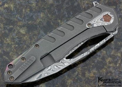 Deryk Munroe Custom Knife Sigil MK3 with Hakkapella Damasteel and Titanium Frame Lock - Image 4