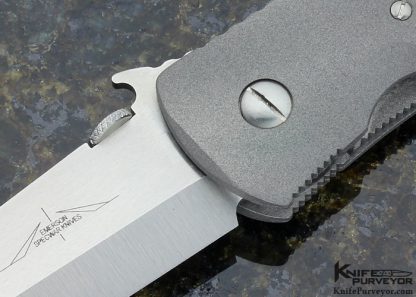 Ernest Emerson Custom Knife Super CQC-7 with OD Green Canvas Micarta and Bead Blasted Titanium Linerlock - Image 2