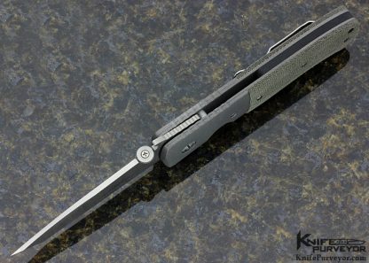 Ernest Emerson Custom Knife Super CQC-7 with OD Green Canvas Micarta and Bead Blasted Titanium Linerlock - Image 5