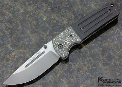 Brian Fellhoelter Custom Knife with Lightning Strike Carbon Fiber and Stainless Damascus FLG Damascus Bolster