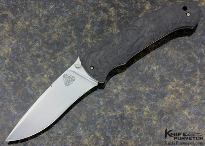 Jones Brothers Custom Knife  "Swiftwind" Marbled Carbon Fiber Linerlock