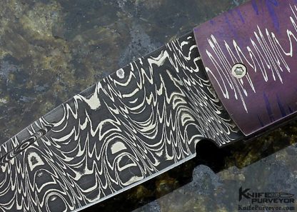 Bill Ankrom Custom Knife Wharncliff Lockback Scrimshawed by Linda Karst Stone - Image 3