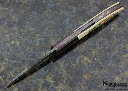 Bill Ankrom Custom Knife Wharncliff Lockback Scrimshawed by Linda Karst Stone - Image 6