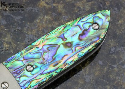Ernest Emerson Custom Knife Damascus and Abalone CQC-6 Linerlock - Image 3
