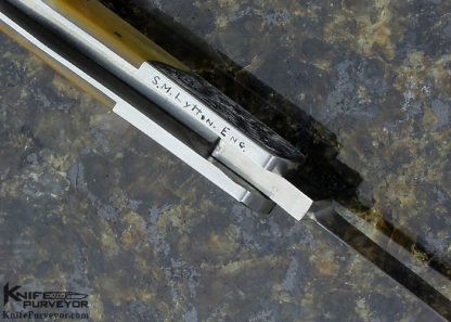 C. Gray Taylor Custom Knife Simon Lytton Engraved 3 Bladed Slipjoint with South Sea Gold Lip Pearl and 14Kt Gold Escutcheon and Pins 15747