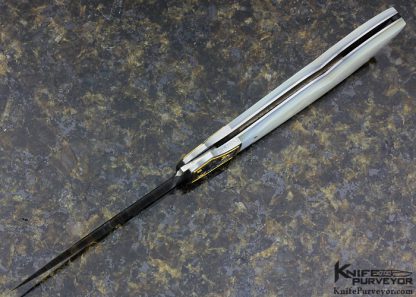 C.R. Sigman Custom Knife Julie Warenski Engraved Mother of Pearl Shell Lockback - Image 5