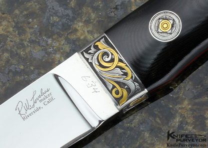 Bob Loveless Custom Knife Dan Wilkerson Engraved Micarta Lamb Utility with 24kt Gold Inlay - Image 2
