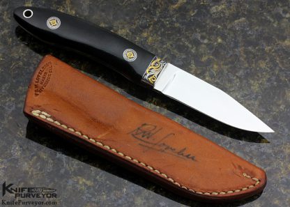 Bob Loveless Custom Knife Dan Wilkerson Engraved Micarta Lamb Utility with 24kt Gold Inlay - Image 4