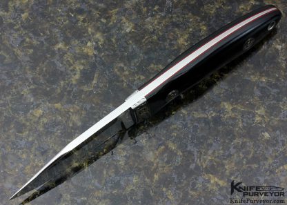 Bob Loveless Custom Knife Dan Wilkerson Engraved Micarta Lamb Utility with 24kt Gold Inlay - Image 5