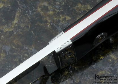 Bob Loveless Custom Knife Dan Wilkerson Engraved Micarta Lamb Utility with 24kt Gold Inlay - Image 6