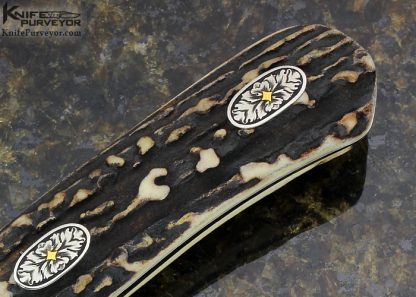 Ron Lake Custom Knife Fixed Blade Engraved with Premium Stag - Image 3