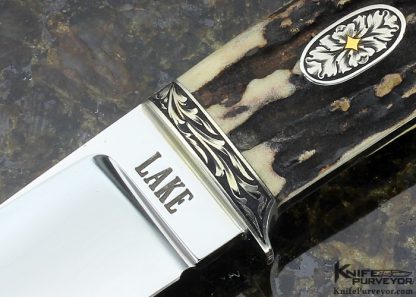 Ron Lake Custom Knife Fixed Blade Engraved with Premium Stag - Image 2