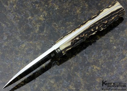 Ron Lake Custom Knife Fixed Blade Engraved with Premium Stag - Image 6