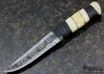 Roger Bergh Custom Knife Sole Authorship Multibar Mosaic Damascus Scandinavian Hunter