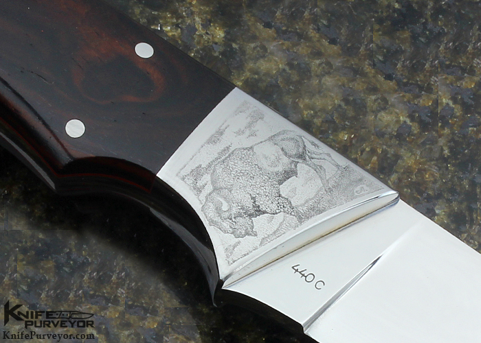 Arpad Bojtos Custom Knife Engraved Rosewood Hunter - Image 5