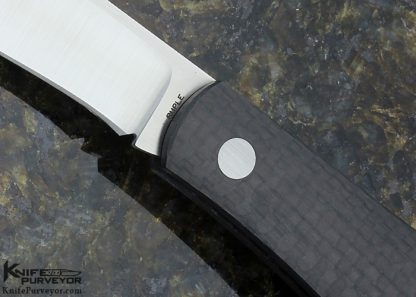 Bill Ruple Custom Knife Carbon Fiber Shadow Pattern Slip Joint - Image 2