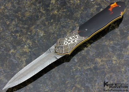 Owen Wood Custom Knife Mosaic Damascus and Exotic Material Fixed Blade