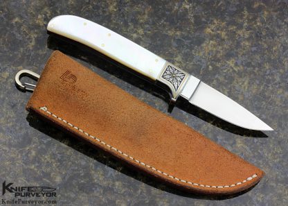Lloyd Pendleton Custom Knife Engraved by Julie Warenski Mother of Pearl Shell Whittler - Image 3