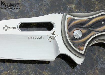 Rick Lala Korth Custom Knife Carved Skull Frame Lock Sentry Flipper - Image 2