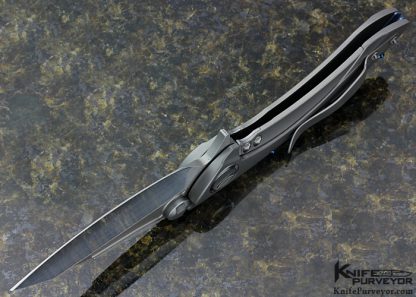Microtech Custom Knife Whale Shark Titanium and Blued Titanium Screws Frame Lock Flipper - Image 7