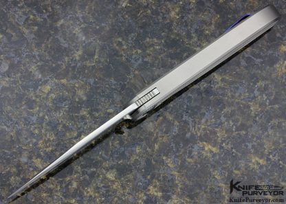 Michael Raymond Custom Knife Ripple Scale Estrella Frame Lock with Timascus Clip and Pivot - Image 7