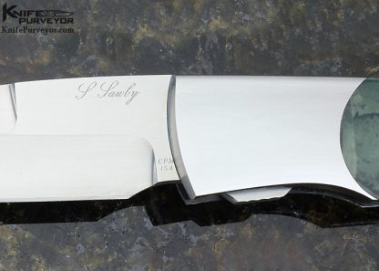 Scott Sawby Custom Knife "Kittiwake" with Morrisonite Jasper  & Tiger Eye Escutcheon - Image 2
