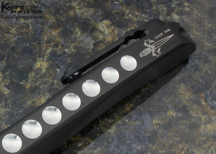 Tony Marfione Custom Knife Anax w/ Coated Titanium and Bronzed Hardware and Blued Ball Bearing Damascus Frame Lock - Image 5