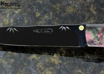 Koji Hara Custom Knife Black Lip Pearl Bamboo Folder - Image 2