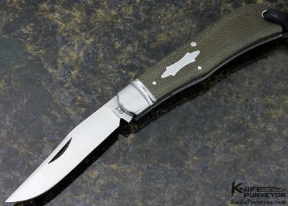 David Taber Custom Knife Green Micarta Back Pocket Slipjoint