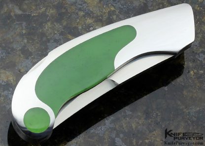 Jack Busfield Custom Knife Green Jade Persian Lockback - Image 3