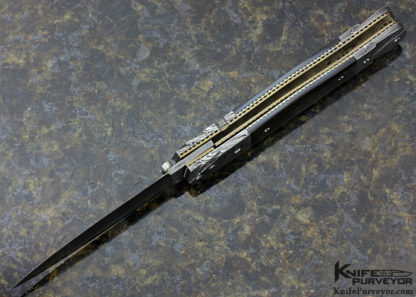 Steven Hill Custom Knife Black Lip Pearl Linerlock Dagger - Image 5