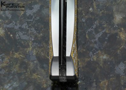 Joe Kious Custom Knife Engraved by Julie Warenski with Exotic Material Inlay and 24 Kt. Gold and 4 CTW Diamonds Front Lock Automatic - Image 8
