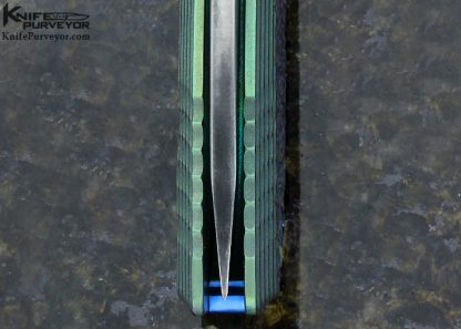 Neil Blackwood Custom Knife Fizzy Pattern Machined and Anodized Titanium Friction Folder - Image 7