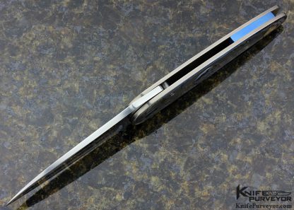 Michael Walker Custom Knife Patricia Walker Engraved "EARTH" Button Lock - Image 5