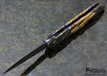 Bill Saindon Custom Knife Mammoth and Damascus Auto Linerlock - Image 7