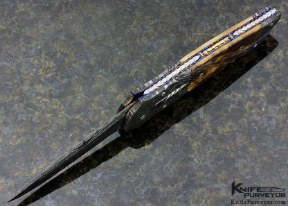 Bill Saindon Custom Knife Mammoth and Damascus Auto Linerlock - Image 5