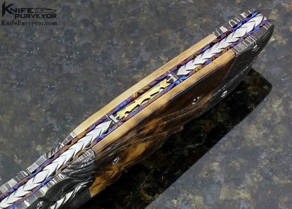 Bill Saindon Custom Knife Mammoth and Damascus Auto Linerlock - Image 6