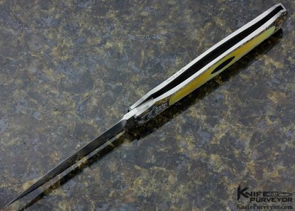 Jack Busfield Custom Knife Goldlip Pearl Lockback Engraved By Dan Wilkerson - Image 9