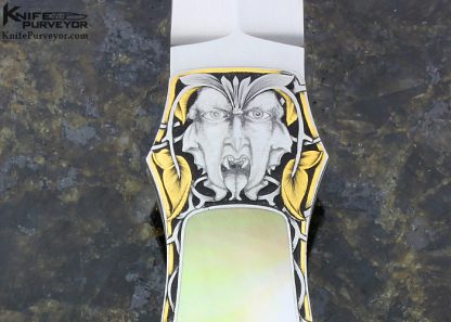 Jack Busfield Custom Knife Goldlip Pearl Lockback Engraved By Dan Wilkerson - Image 4