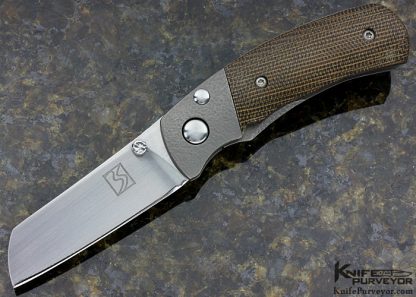 Brad Southard Custom Knife "Tozer" Hammered Titanium and Canvas Micarta