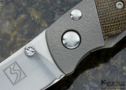 Brad Southard Custom Knife "Tozer" Hammered Titanium and Canvas Micarta - Image 2
