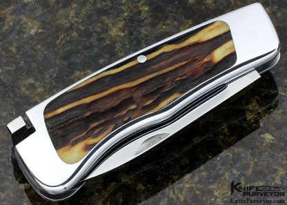 Ron Lake Custom Knife Aluminium Tail Lock with Stag Interframe - Image 5