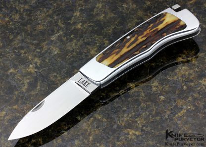 Ron Lake Custom Knife Aluminium Tail Lock with Stag Interframe