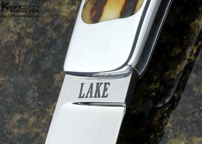 Ron Lake Custom Knife Aluminium Tail Lock with Stag Interframe - Image 2