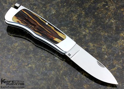 Ron Lake Custom Knife Aluminium Tail Lock with Stag Interframe - Image 3