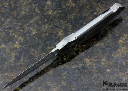 Warren Osborne Custom Knife Black Lip Tahitian Pearl Shell and Damascus Auto Dagger - Image 4