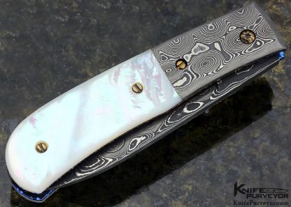 Don Hanson III Custom Knife Mother of Pearl Auto Linerlock - Image 3